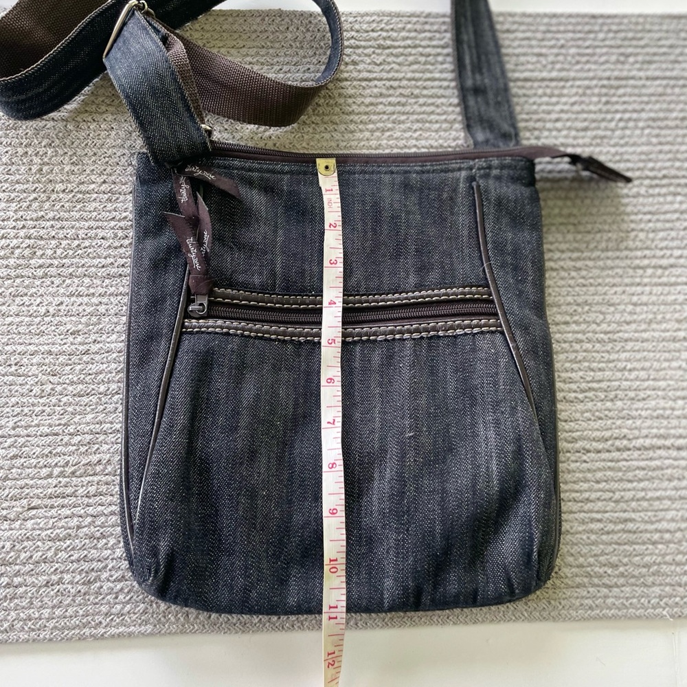 Thirty-One Black Denim Adjustable Crossbody Tote Bag Purse - Picture 7 of 10